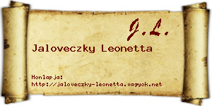 Jaloveczky Leonetta névjegykártya